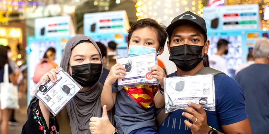 Residents with masks