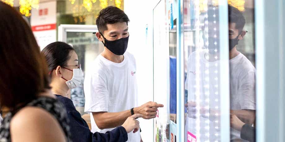 Volunteers assisted the public with mask collection