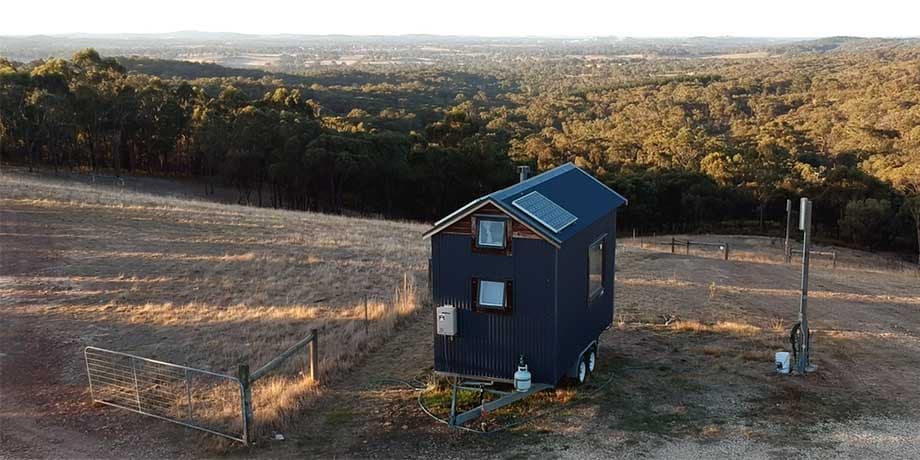 Tiny home with solar panels