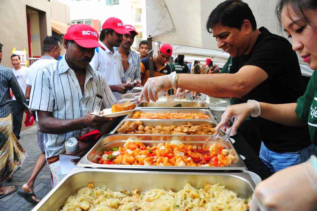 Buffet line at fiesta