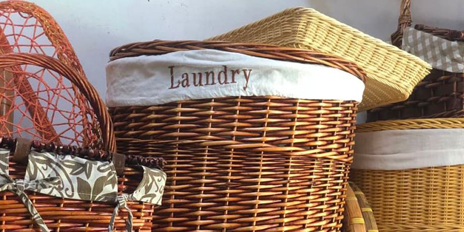 Rattan laundry baskets