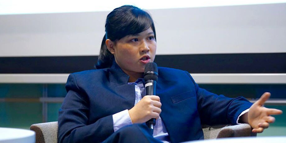 Qin speaking at Youth Ecosperity Dialogue 2018