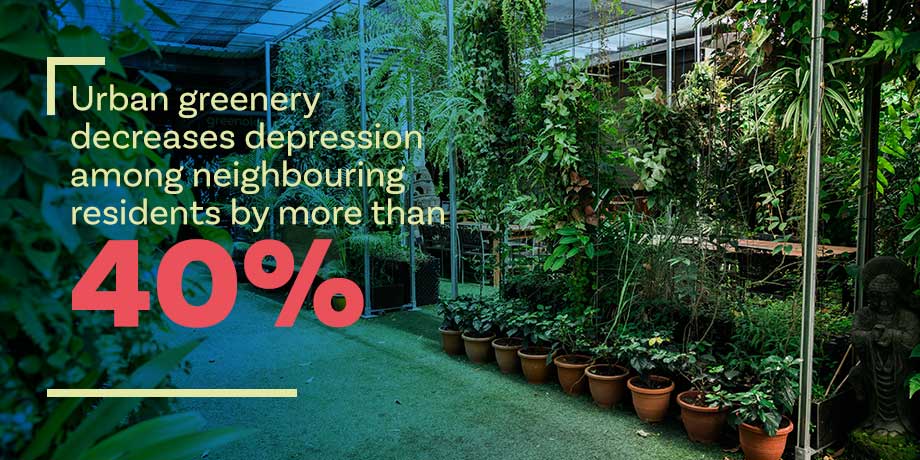 Urban greenery can help to lift moods