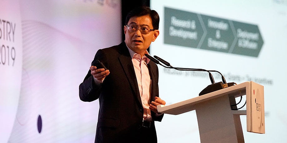 Singapore's DPM Heng Swee Keat speaking at RIE Industry Day