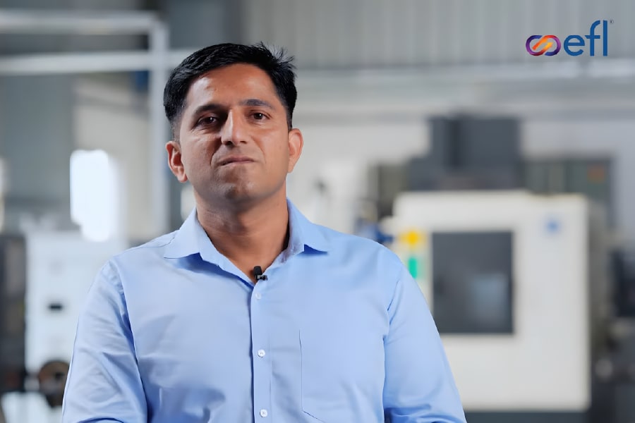 05-1-investing-with-tomorrow-in-mind-900x600.png Suryakant Jadhav, founder of Kedar Indusrtries, a small manufacturing enterprise that obtained a loan from Electronica Finance (EFL) to finance the installation of rooftop solar panels in his facility.