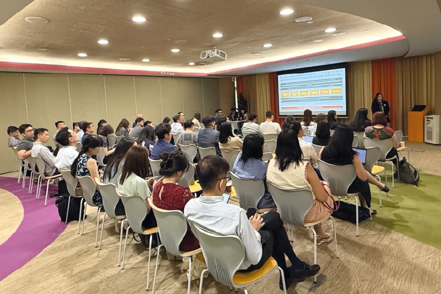Discussions on International Sustainability Standards Board (ISSB)-aligned reporting requirements at Temasek Sustainability Reporting Workshop in November 2024.